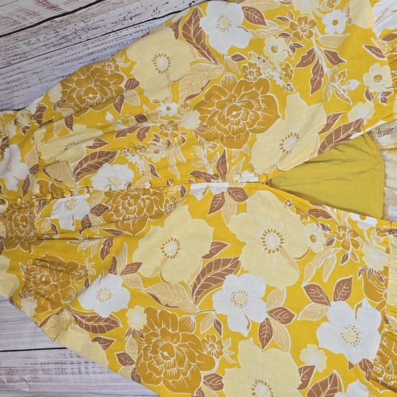 Abercrombie & Fitch Mustard Smocked Dress Size Small - Picture 9 of 9